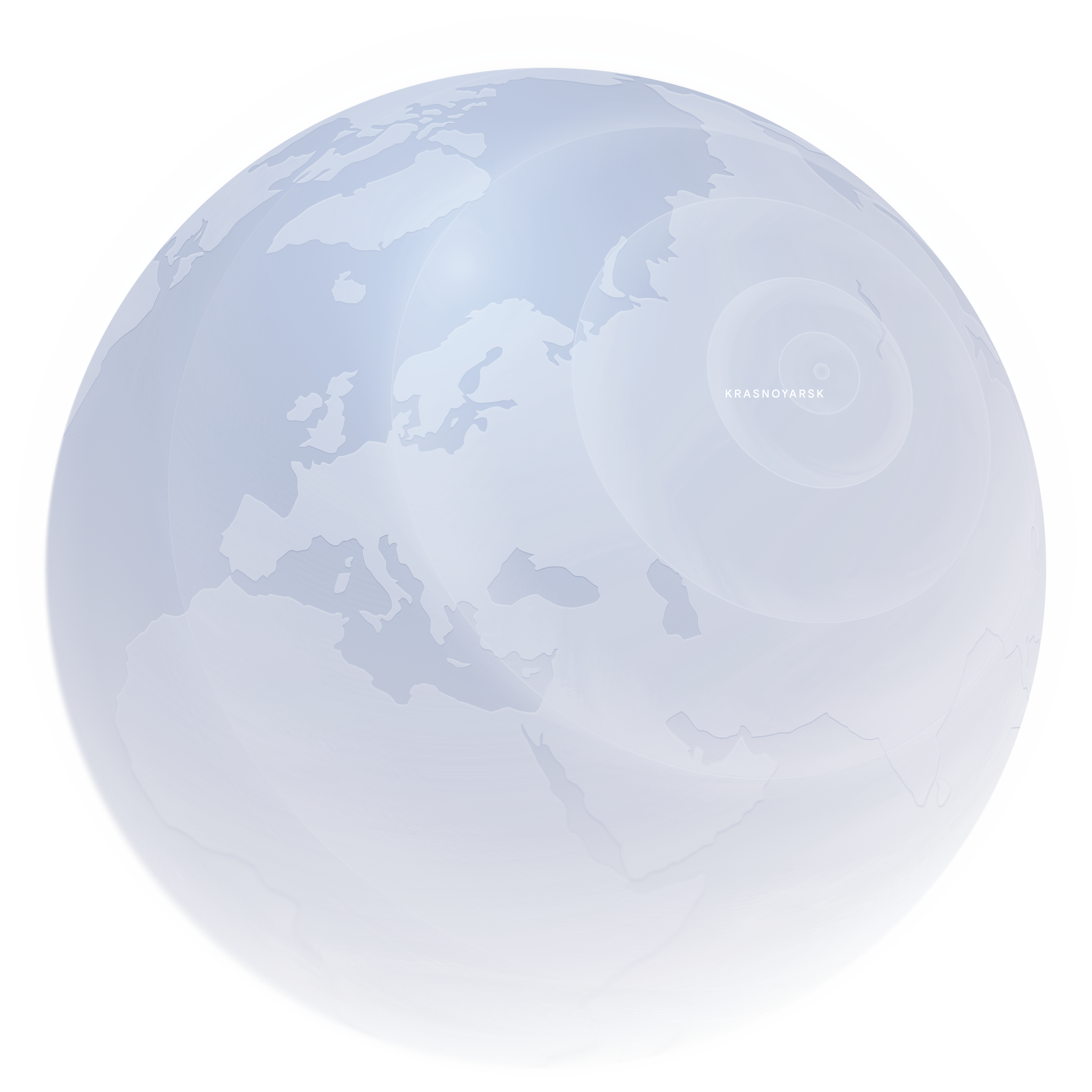 Krasnoyarsk Krai, the origin of KraiSoft, displayed on a globe